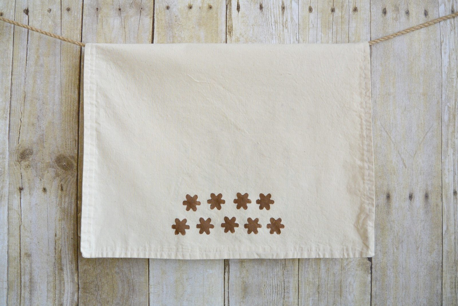 Flower Stamp Tea Towel