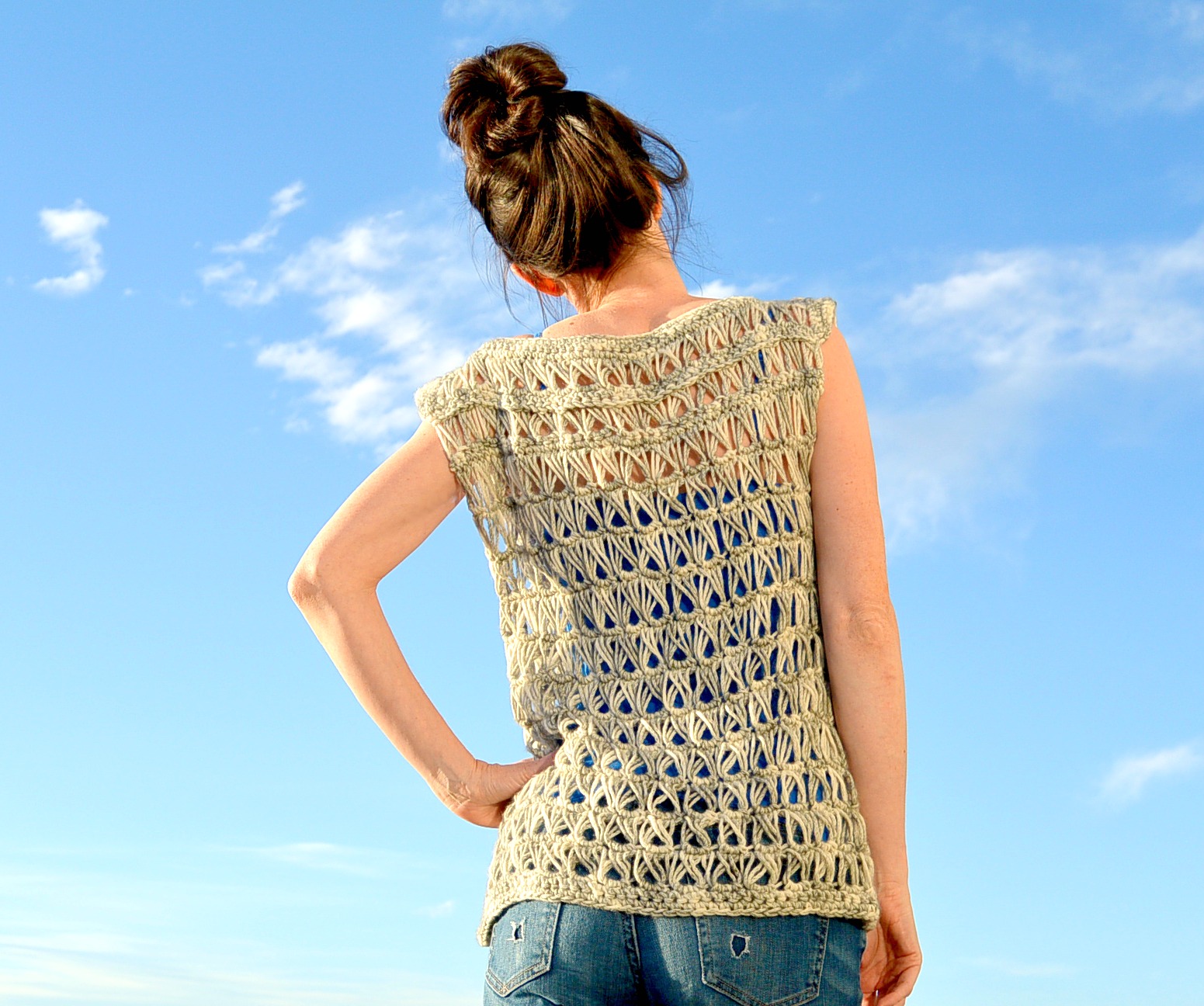 original textile fabric/crochet tops-