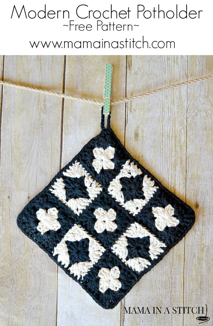Modern Granny Square Crochet Potholder – Mama In A Stitch