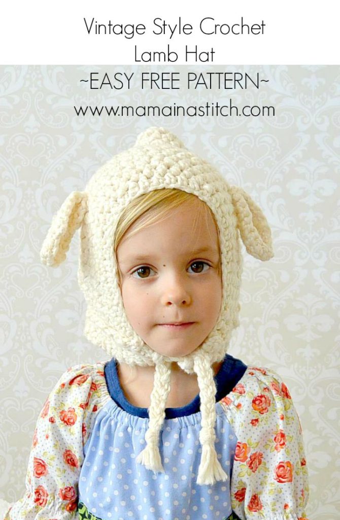 Vintage Style Lamb Hat Toddler Crochet Lamb Hat Mama In A Stitch