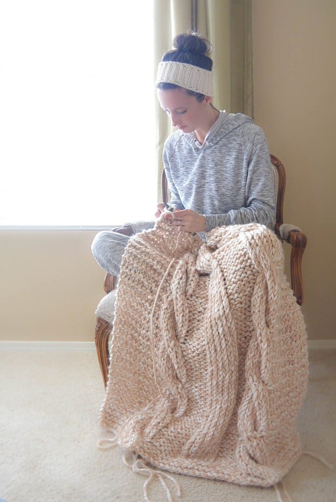 Cable Knit Afghan Blanket Pattern Easy Knitting