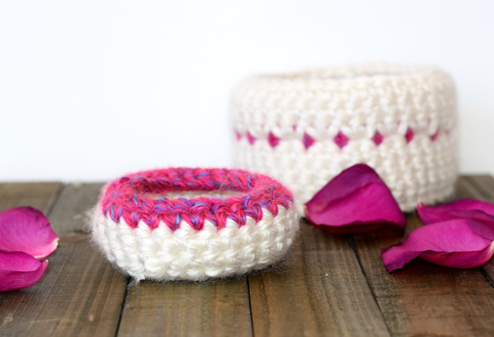 Crochet Project Bag + Yarn Basket Easy DIY Tutorial