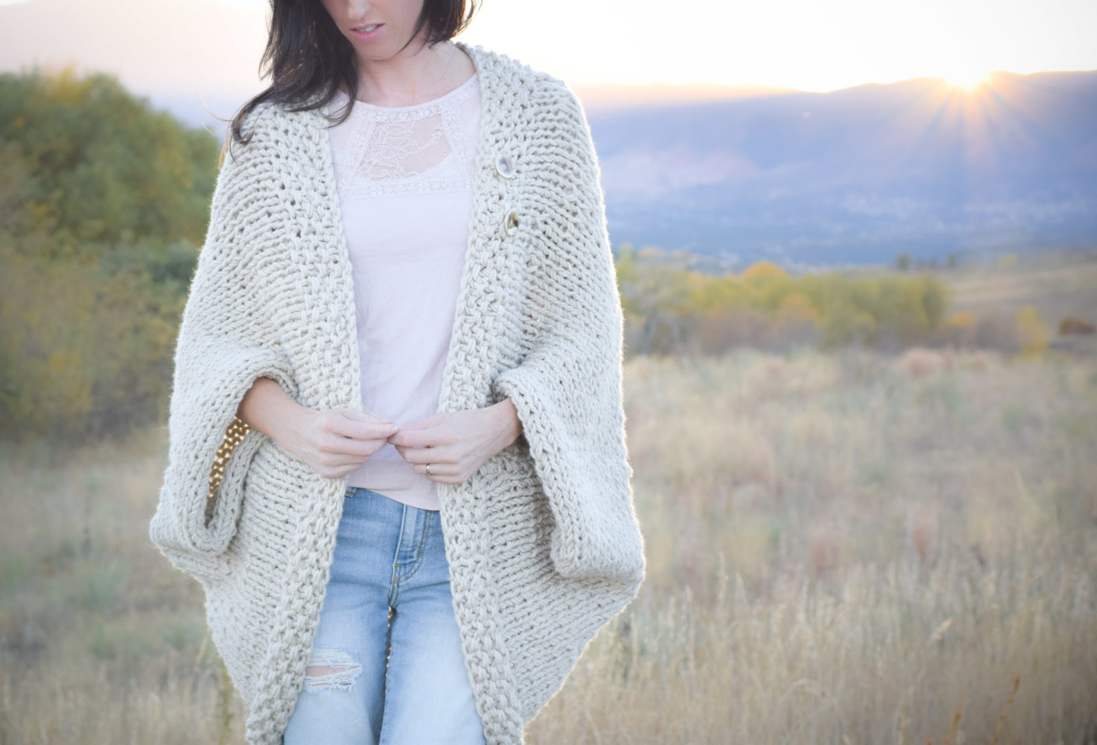 Easy Knit Blanket Sweater Pattern – Mama In A Stitch