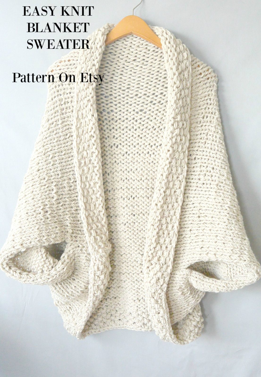 Easy Knit Blanket Sweater Pattern – Mama In A Stitch