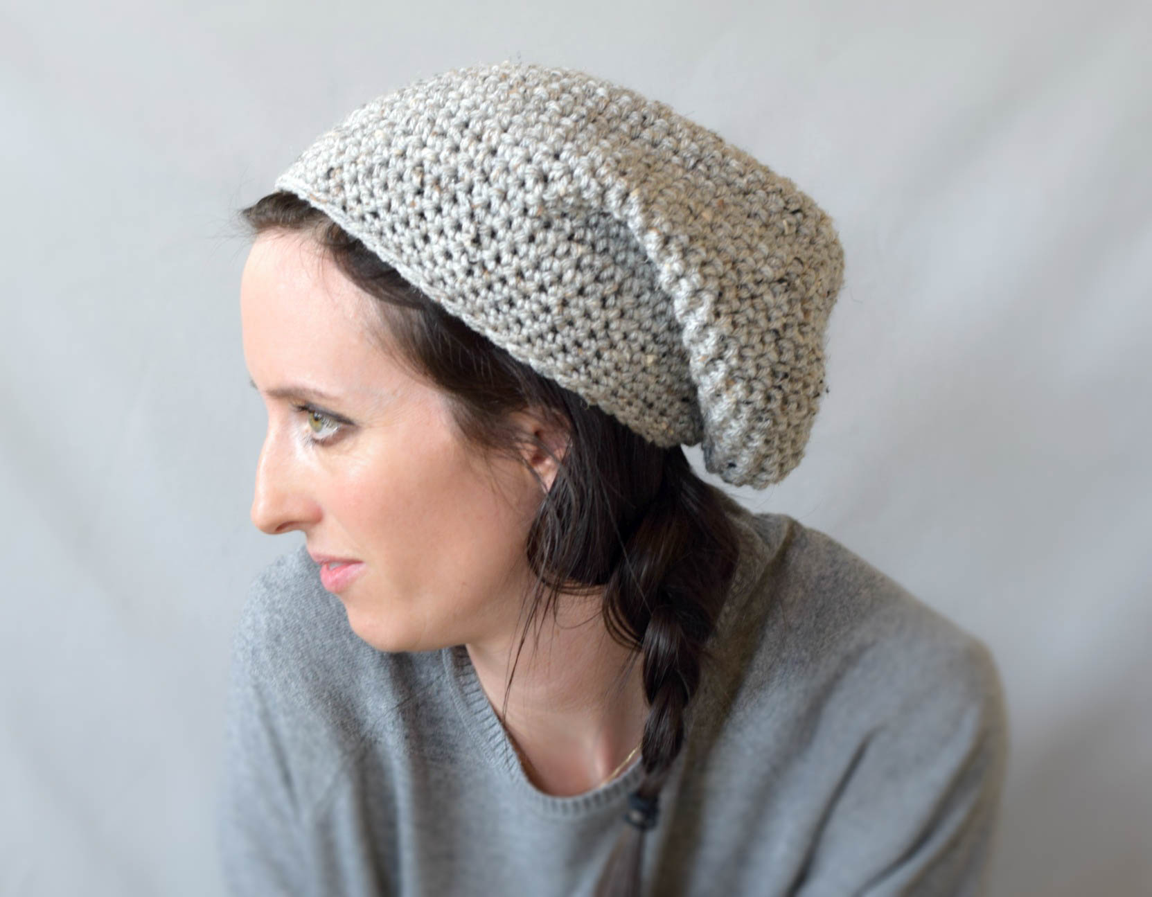 How To Crochet An Easy Slouchy Hat East Village Slouch Mama In A 