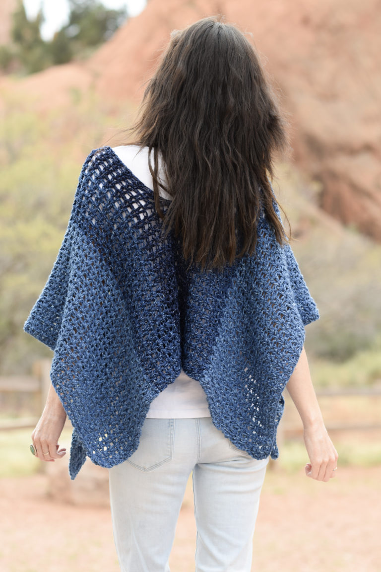 Azul V-Mesh Easy Crochet Poncho Pattern – Mama In A Stitch