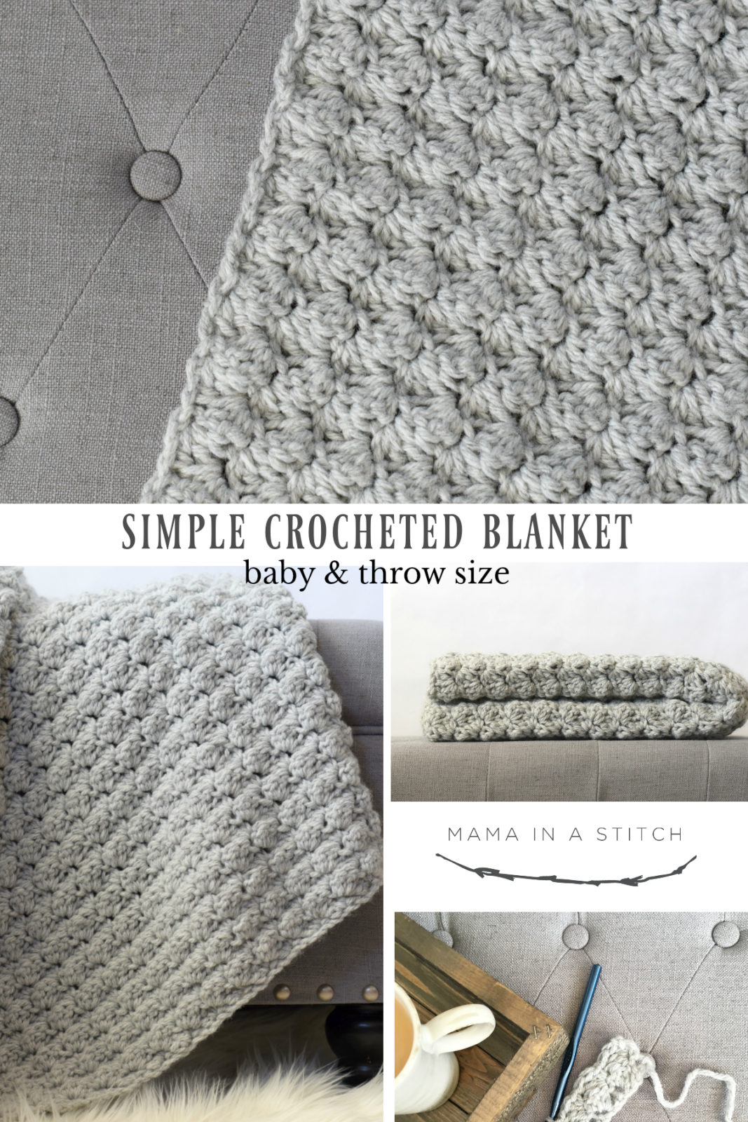 Easy Crochet Blanket, Crochet Beginner Blanket