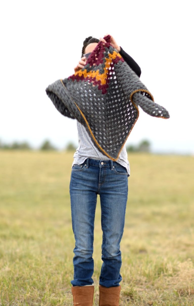 Smoky Mountains Crochet Triangle Wrap