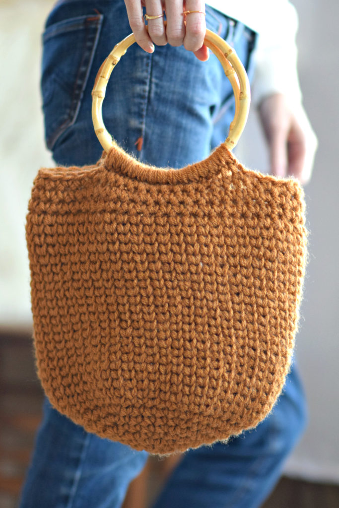 Camel Crocheted Bucket Bag Purse Pattern