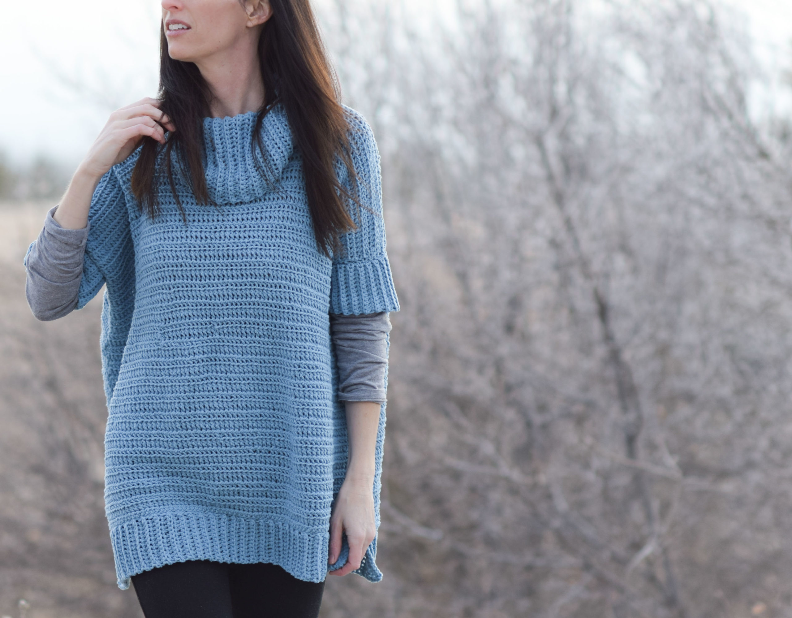 Side To Side Cowl Neck Sweater Pattern (Crochet) – Lion Brand Yarn
