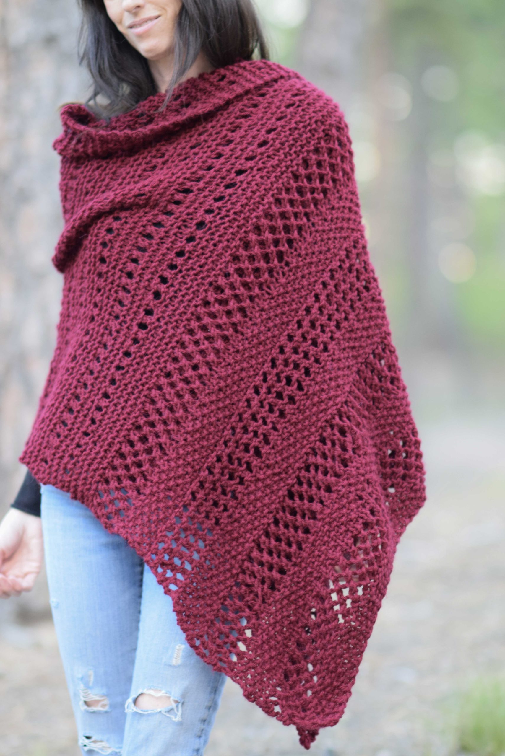 Merlot Alpaca Wrap Shawl Knitting Pattern – Mama In A Stitch