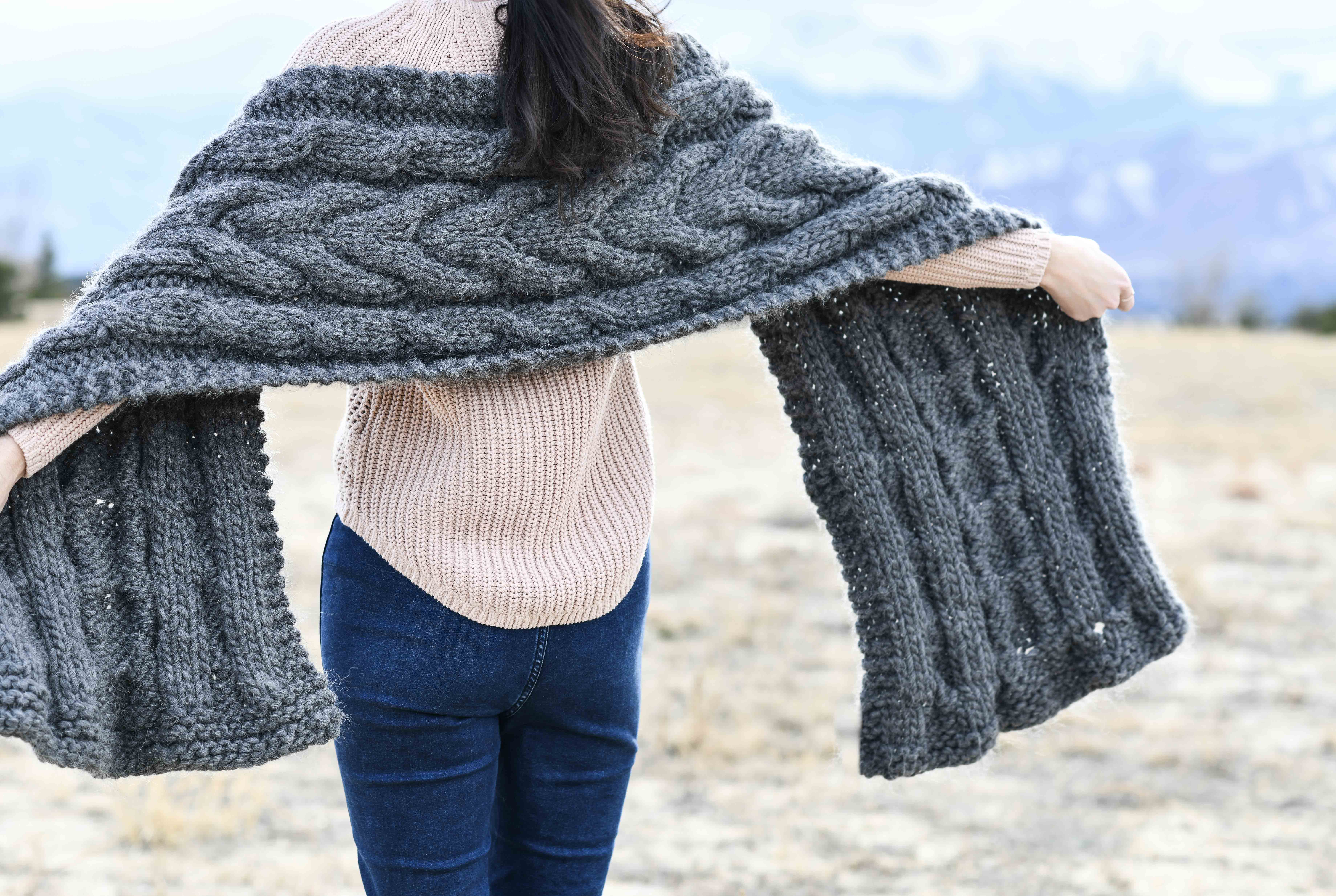 cable knit wrap sweater