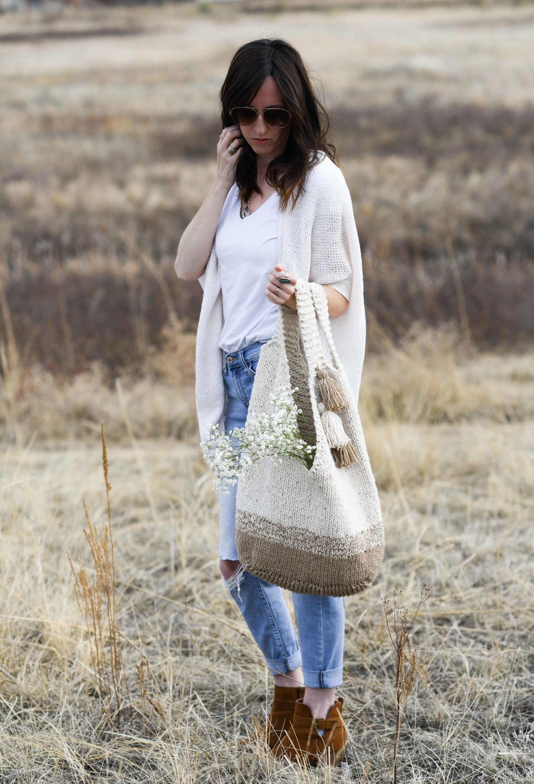 Mohave Slouchy Tote Bag Knitting Pattern Mama In A Stitch 9771