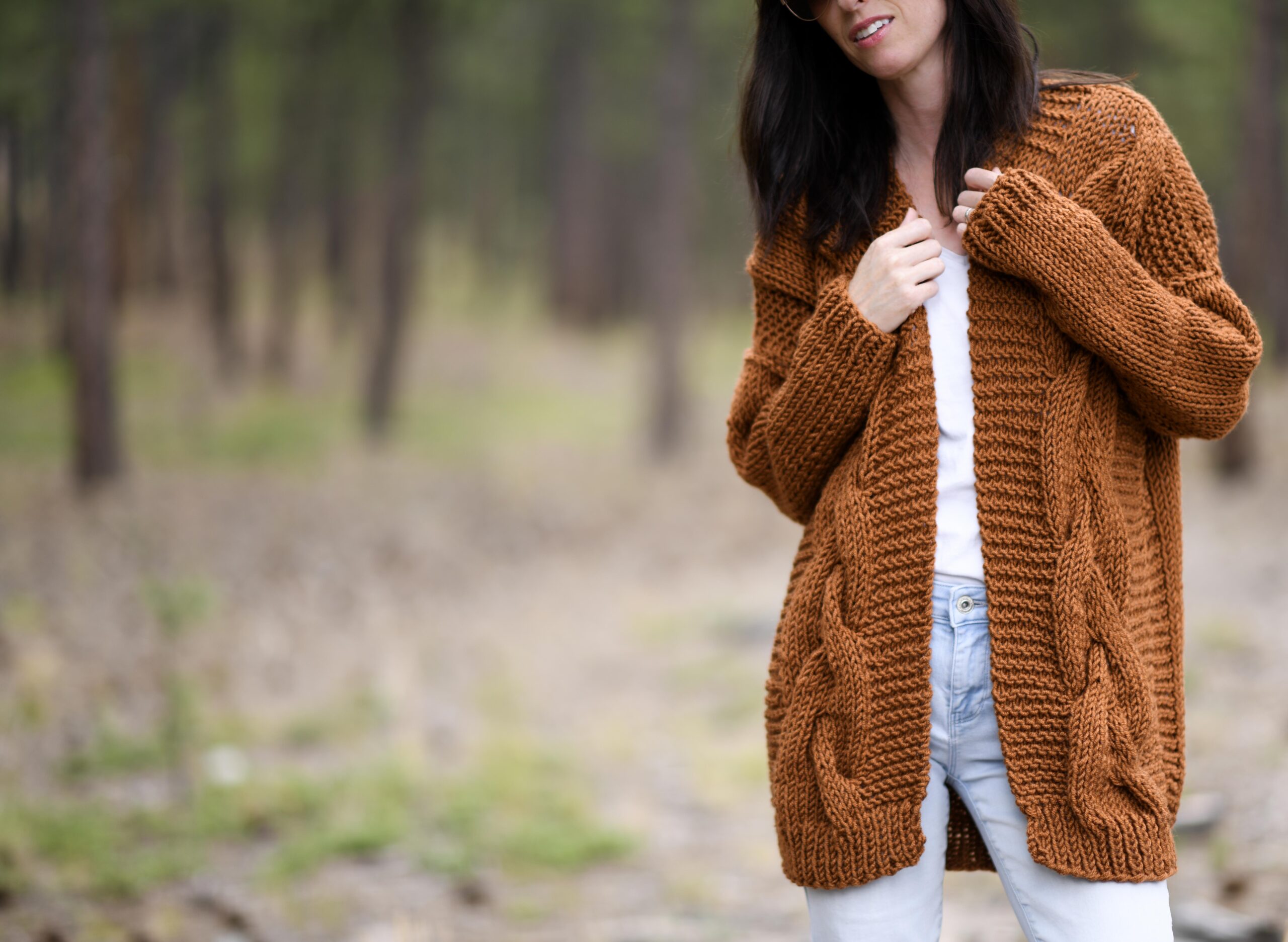 Easy Cable Knit Sweater Free Pattern Mama In A Stitch