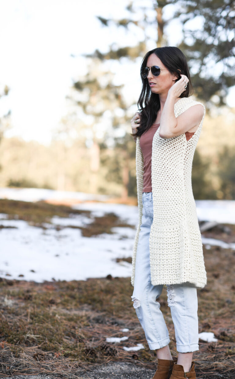 Lotus Longline Vest Crochet Pattern – Mama In A Stitch