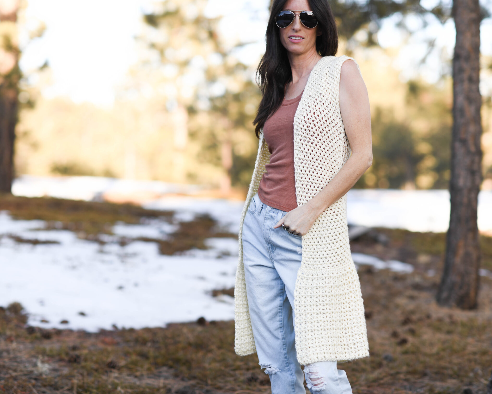 Lotus Longline Vest Crochet Pattern – Mama In A Stitch