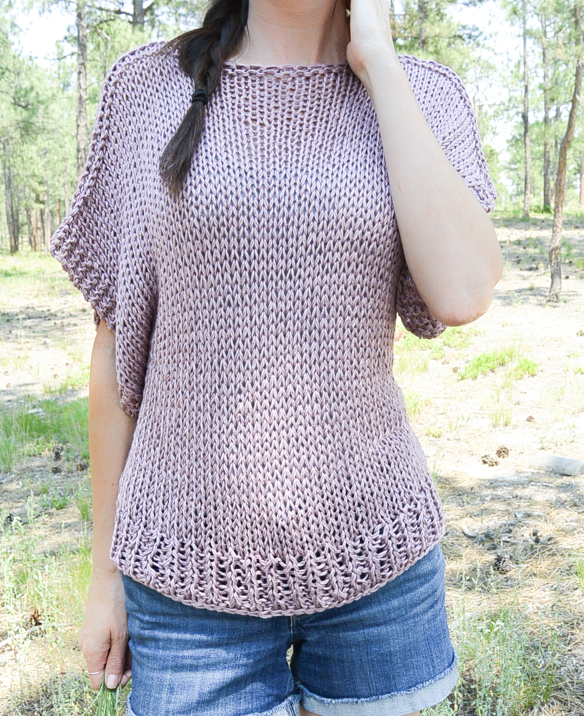 Trillium Lake Tee Top Knitting Pattern Pullover — Knit for the