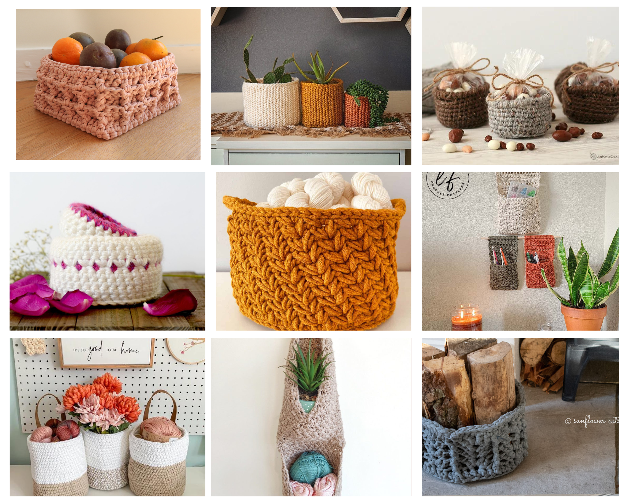 Decorative Fabric Storage Baskets in 18 Patterns