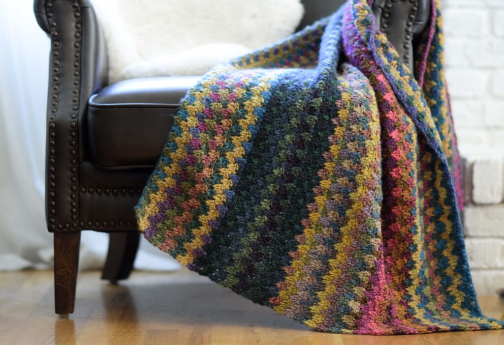 Mountain Throw Colorful Blanket Crochet Pattern Mama In A Stitch