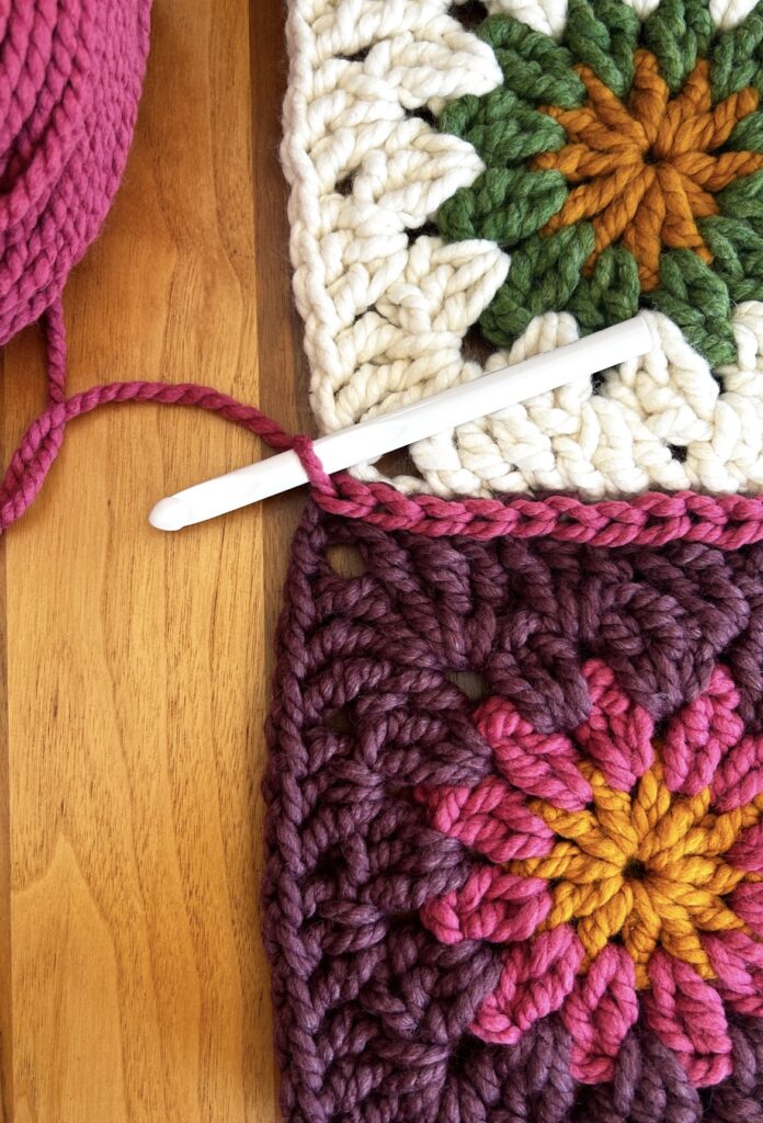 Seaming crochet squares