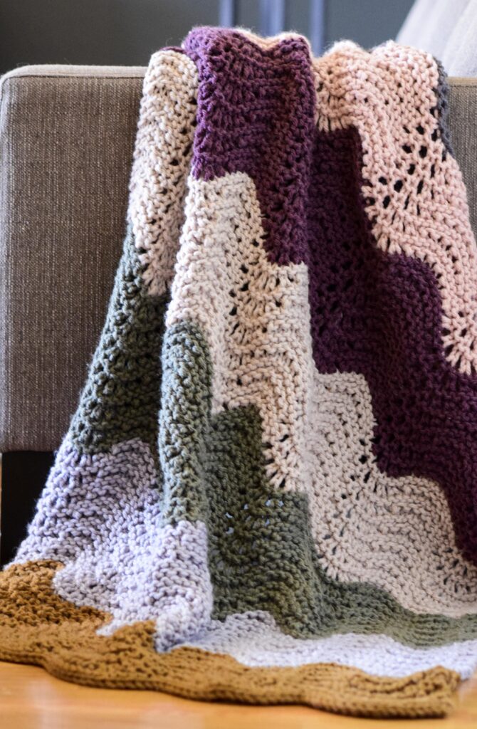 striped blanket knitting pattern
