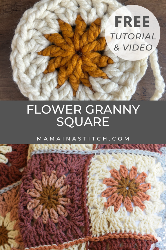 Flower Granny Square Easy Crochet Pattern